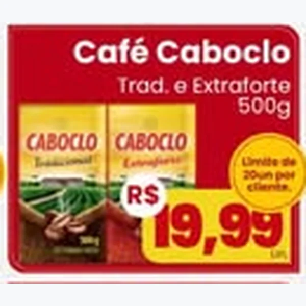 Recorte do encarte de Café Tradicional e Extraforte Caboclo 500 g