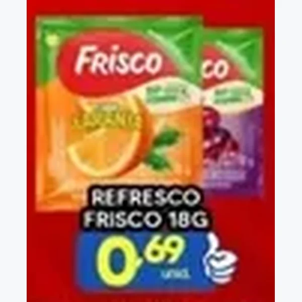 Recorte do encarte de Refresco Frisco 18 g