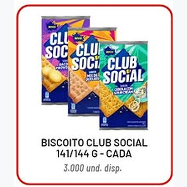 Recorte do encarte de Biscoito Club Social