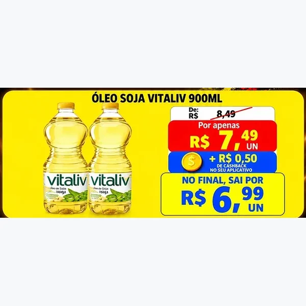 Recorte do encarte de Óleo de Soja Vitaliv 900 ml