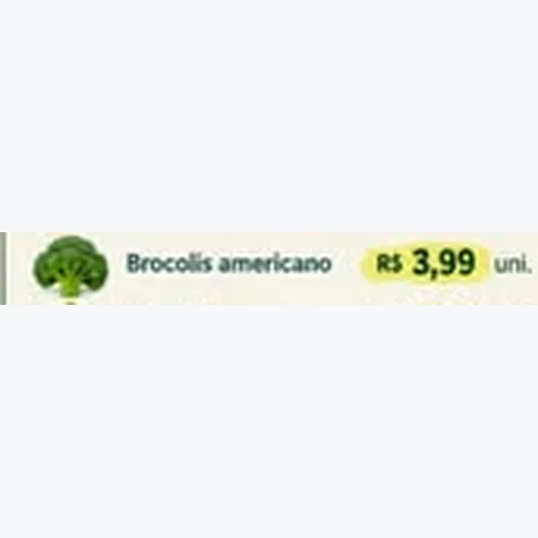 Recorte do encarte de Brócolis Americano