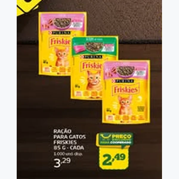 Recorte do encarte de Ração para Gatos Friskies 85 g