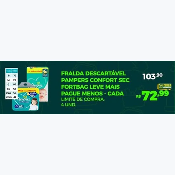 Fralda Descartável Confort Sec Pampers