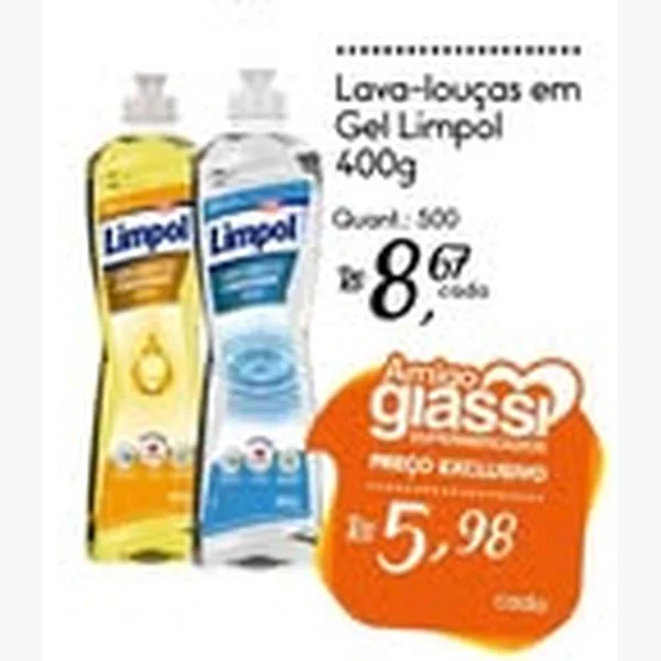 Recorte do encarte de Lava-louças em Gel Limpol 400 g