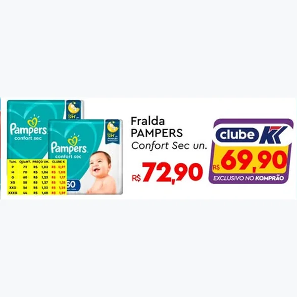 Recorte do encarte de Fralda Confort Sec Pampers