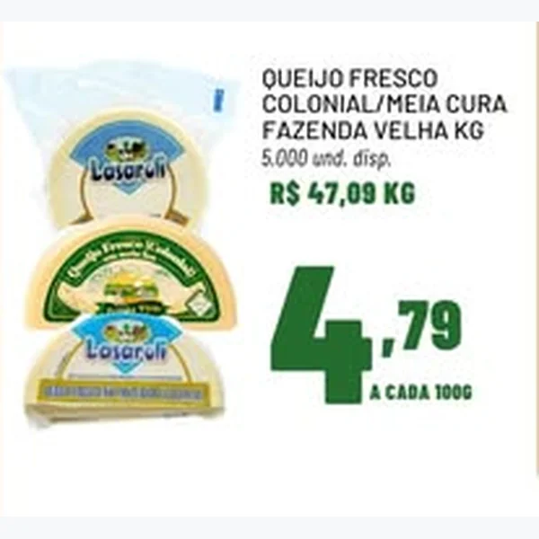 Queijo Fresco Colonial Lazaroli