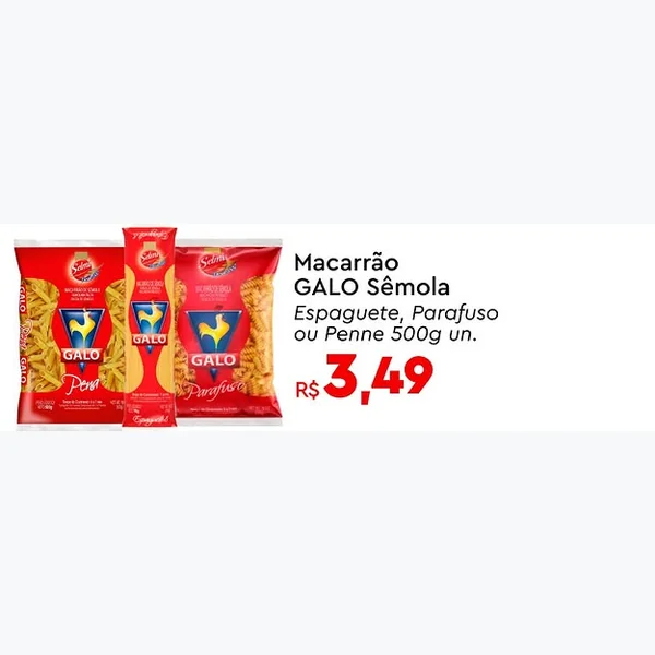 Macarrão Sêmola Penne Galo 500 g