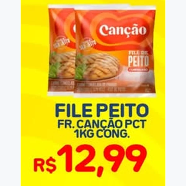 Recorte do encarte de Filé de Peito de Frango Congelado Canção 1 kg