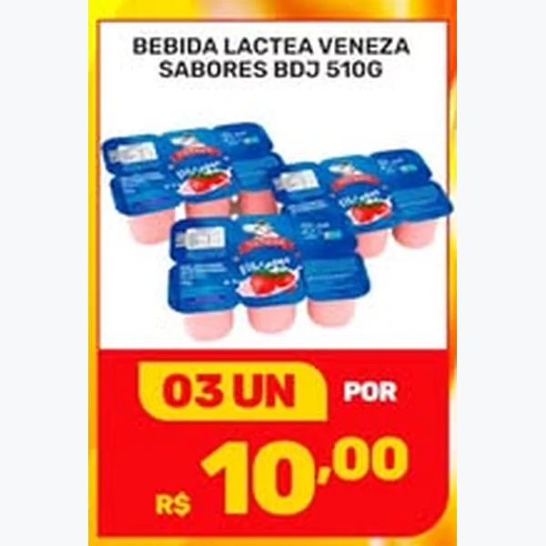 Recorte do encarte de Bebida Láctea Sabores Veneza 510 g
