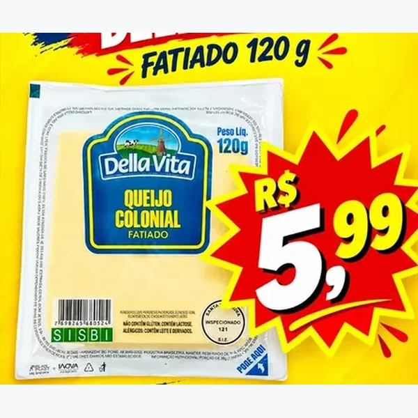 Queijo Colonial Fatiado Della Vita 120 g
