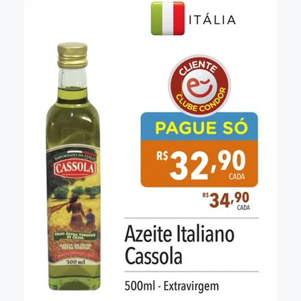 Recorte do encarte de Azeite Extravirgem Cassola 500 ml