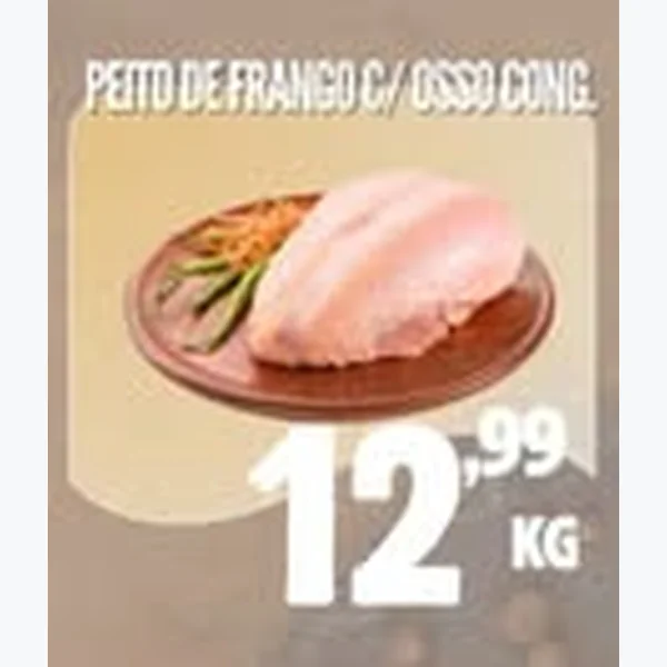 Recorte do encarte de Peito de Frango C/ Osso Cong.