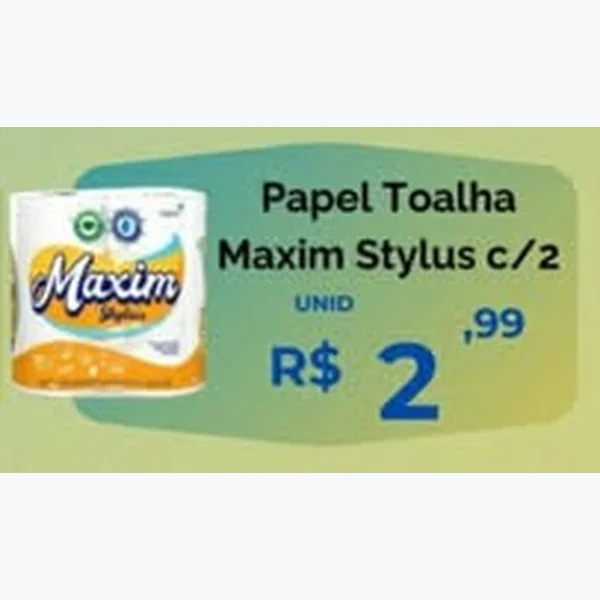 Recorte do encarte de Papel Toalha Maxim 2 un