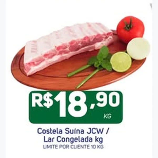 Recorte do encarte de Costela Suína Congelada Lar