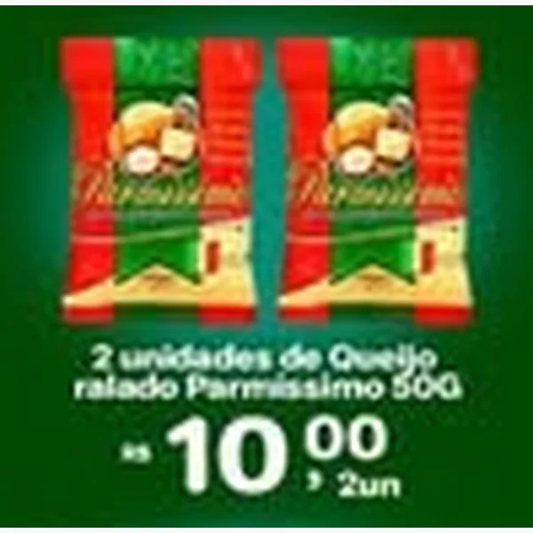 Recorte do encarte de Queijo Ralado Parmissimo 50 g