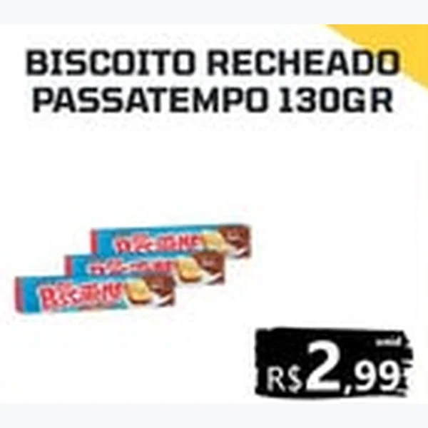 Recorte do encarte de Biscoito Recheado Passatempo 130 g