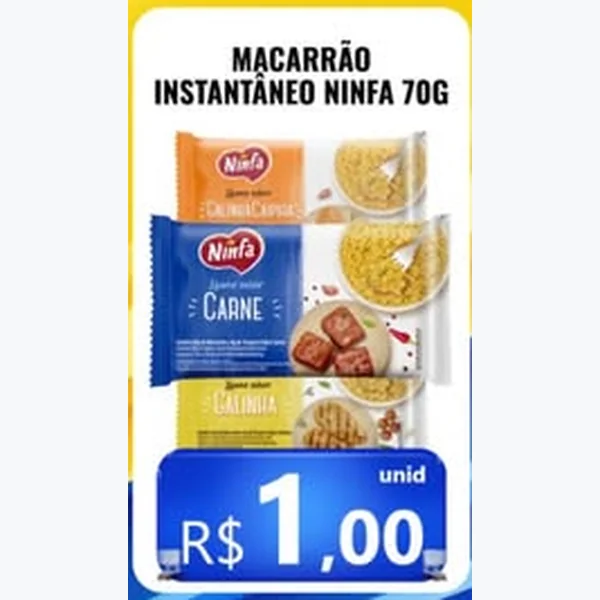 Recorte do encarte de Macarrão Instantâneo Ninfa 70 g