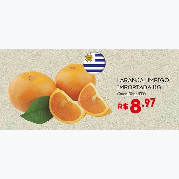 Recorte do encarte de Laranja Umbigo Importada