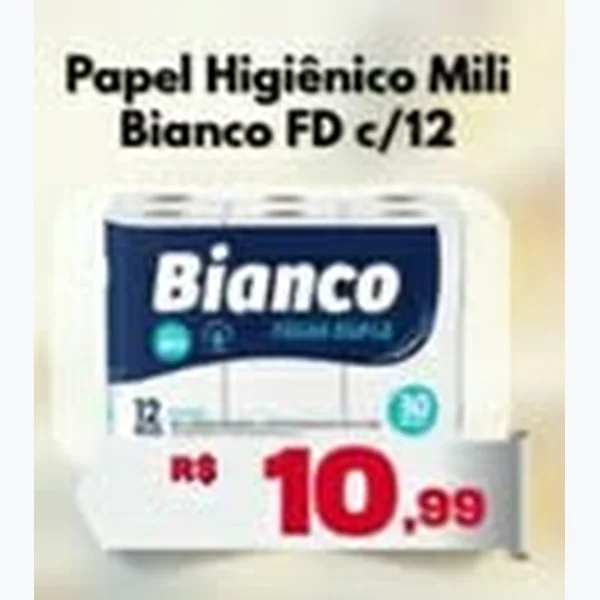 Papel Higiênico Folha Dupla Mili 12 un