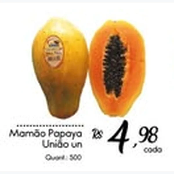 Recorte do encarte de Mamão Papaya União