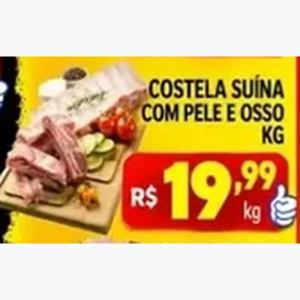 Costela Suína com Pele e Osso