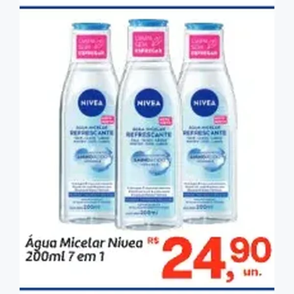 Recorte do encarte de Água Micelar 7 em 1 Nivea 200 ml