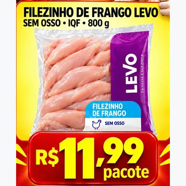 Filézinho de Frango sem Osso Iqf Levo 800 g