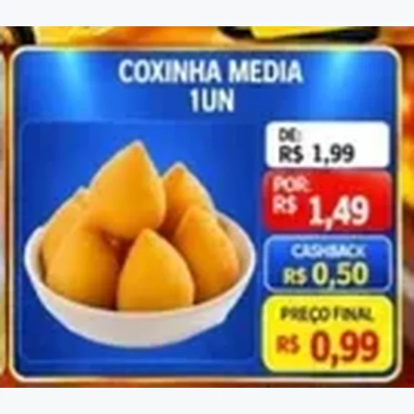 Recorte do encarte de Coxinha Média