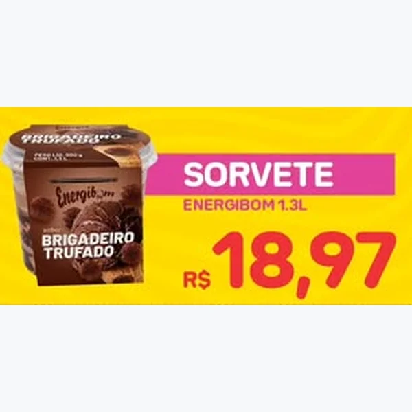 Sorvete Brigadeiro Trufado Energibom 1,3 L