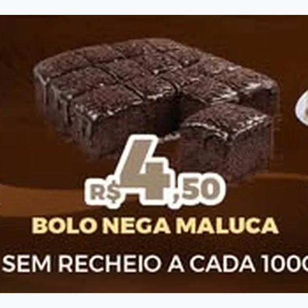 Bolo Nega Maluca sem Recheio