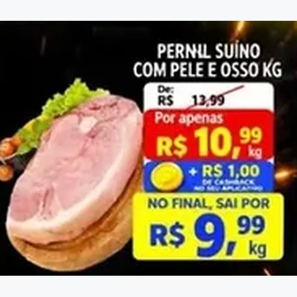 Recorte do encarte de Pernil Suíno com Pele e Osso