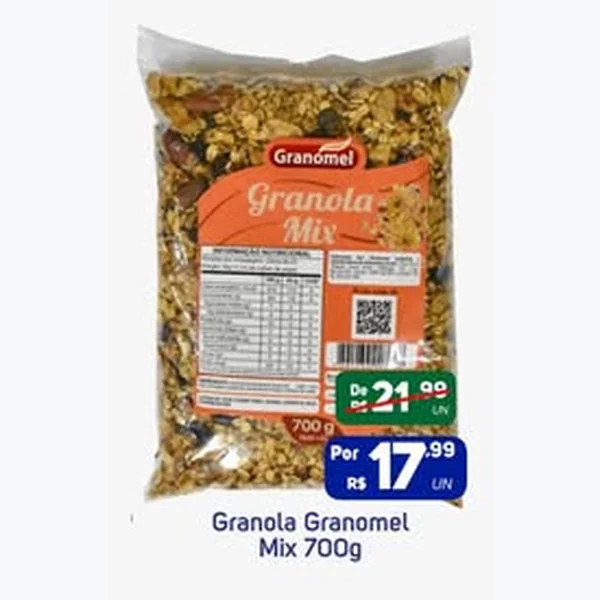 Recorte do encarte de Granola Mix Granomel 700 g