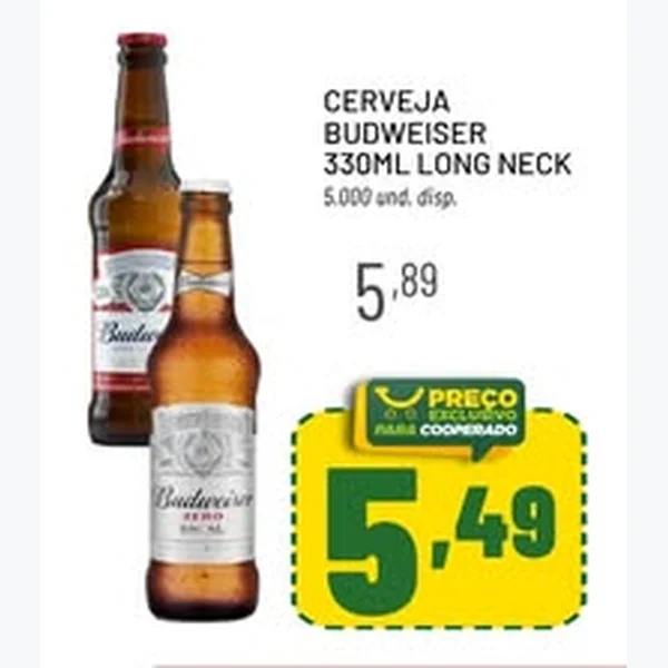 Cerveja Long Neck Budweiser 330 ml