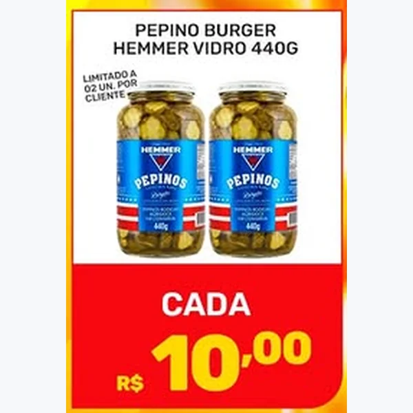Recorte do encarte de Pepino Burger Hemmer 440 g