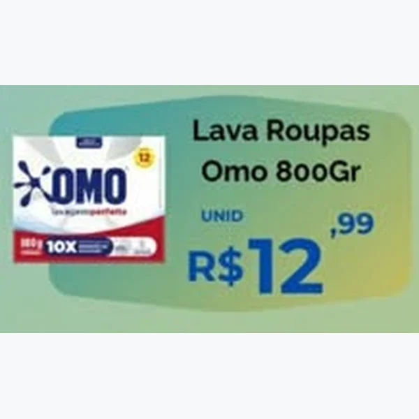 Recorte do encarte de Lava Roupas Omo 800 g