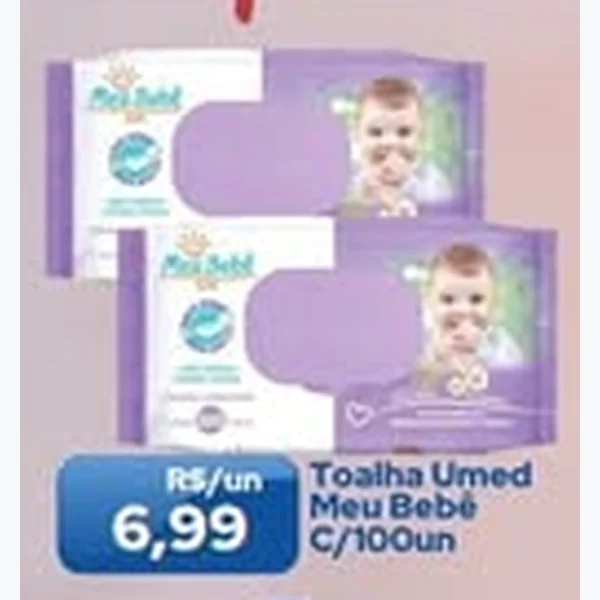 Recorte do encarte de Toalha Umedecida Meu Bebê 100 un