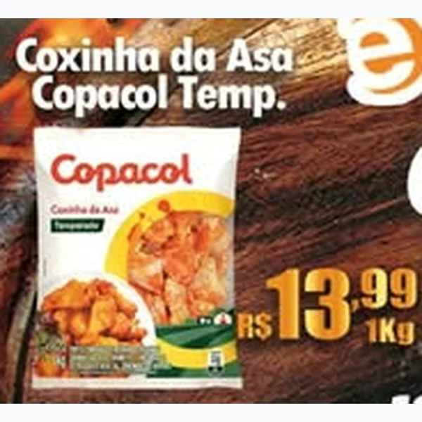 Recorte do encarte de Coxinha da Asa Temperada Copacol