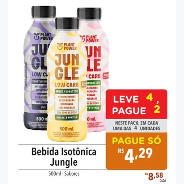 Recorte do encarte de Bebida Isotônica Jungle 500 ml