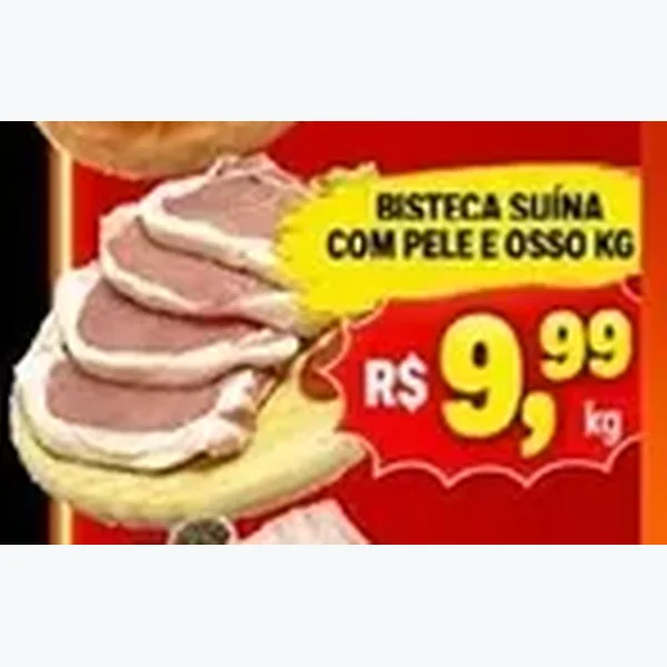 Recorte do encarte de Bisteca Suína com Pele e Osso