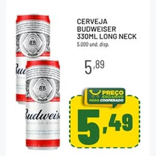 Cerveja Long Neck Budweiser 330 ml