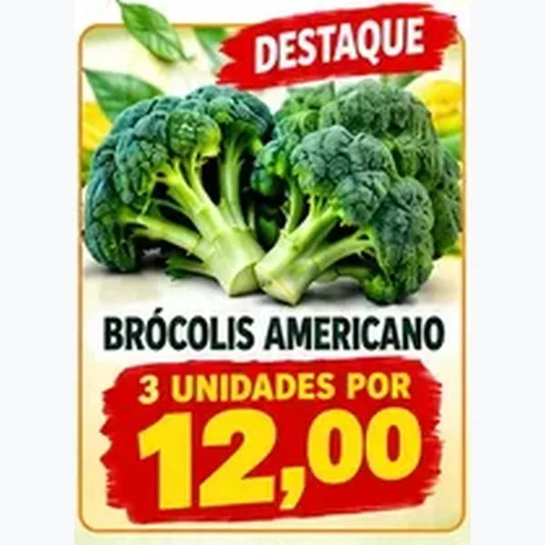 Recorte do encarte de Brócolis Americano