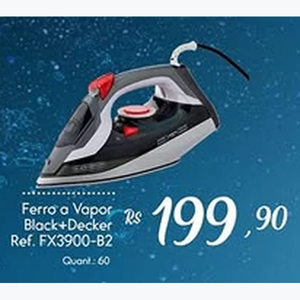 Recorte do encarte de Ferro a Vapor Black+Decker