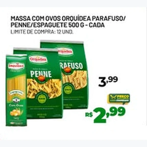 Massa com Ovos Parafuso Orquídea 500 g
