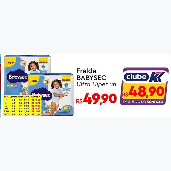 Fralda Ultra Babysec