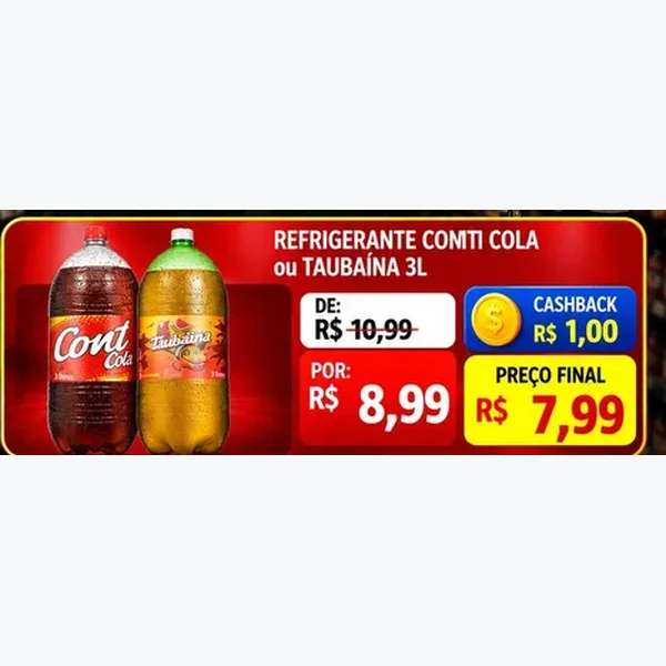 Recorte do encarte de Refrigerante Conti Cola 3 L