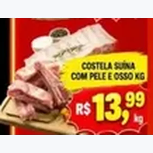 Costela Suína com Pele e Osso