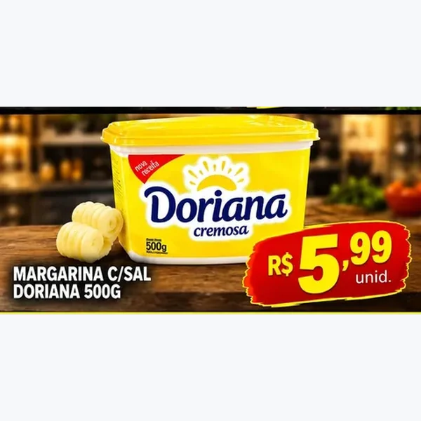 Recorte do encarte de Margarina com Sal Doriana 500 g
