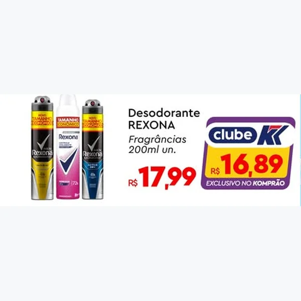 Recorte do encarte de Desodorante Rexona 200 ml