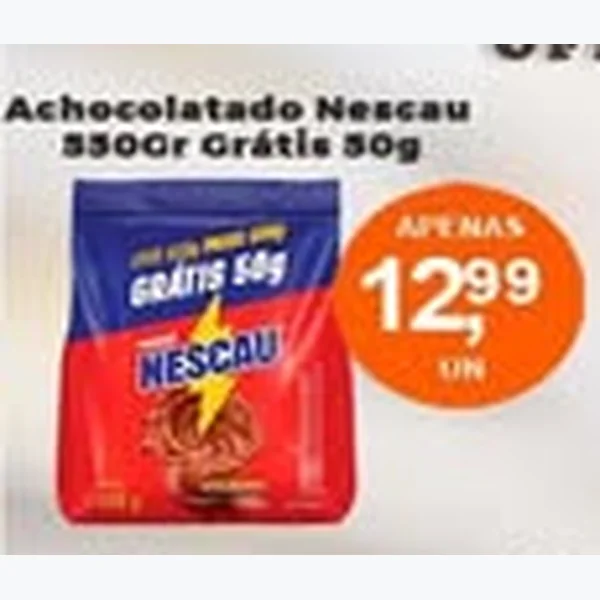 Recorte do encarte de Achocolatado Nescau 550 g