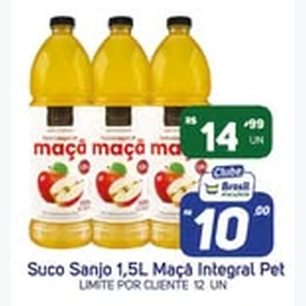 Recorte do encarte de Suco de Maçã Integral Sanjo 1,5 L